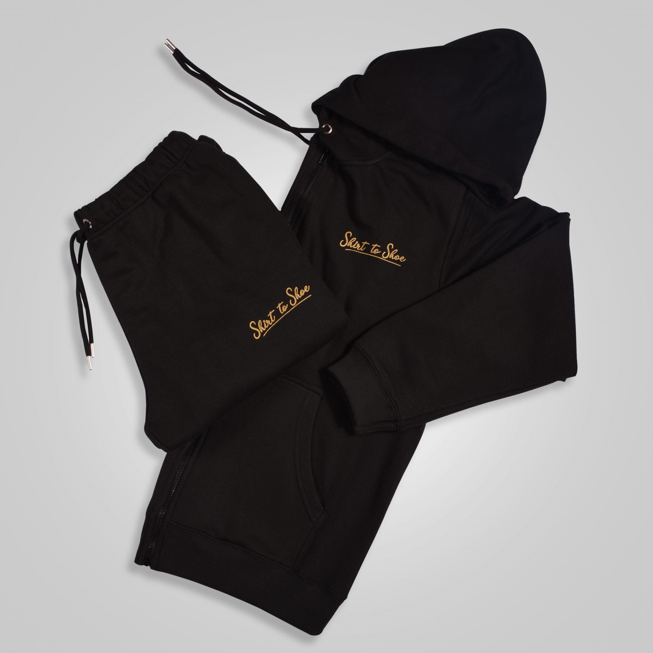 Men's Black Zipper Tracksuit - Code 4748