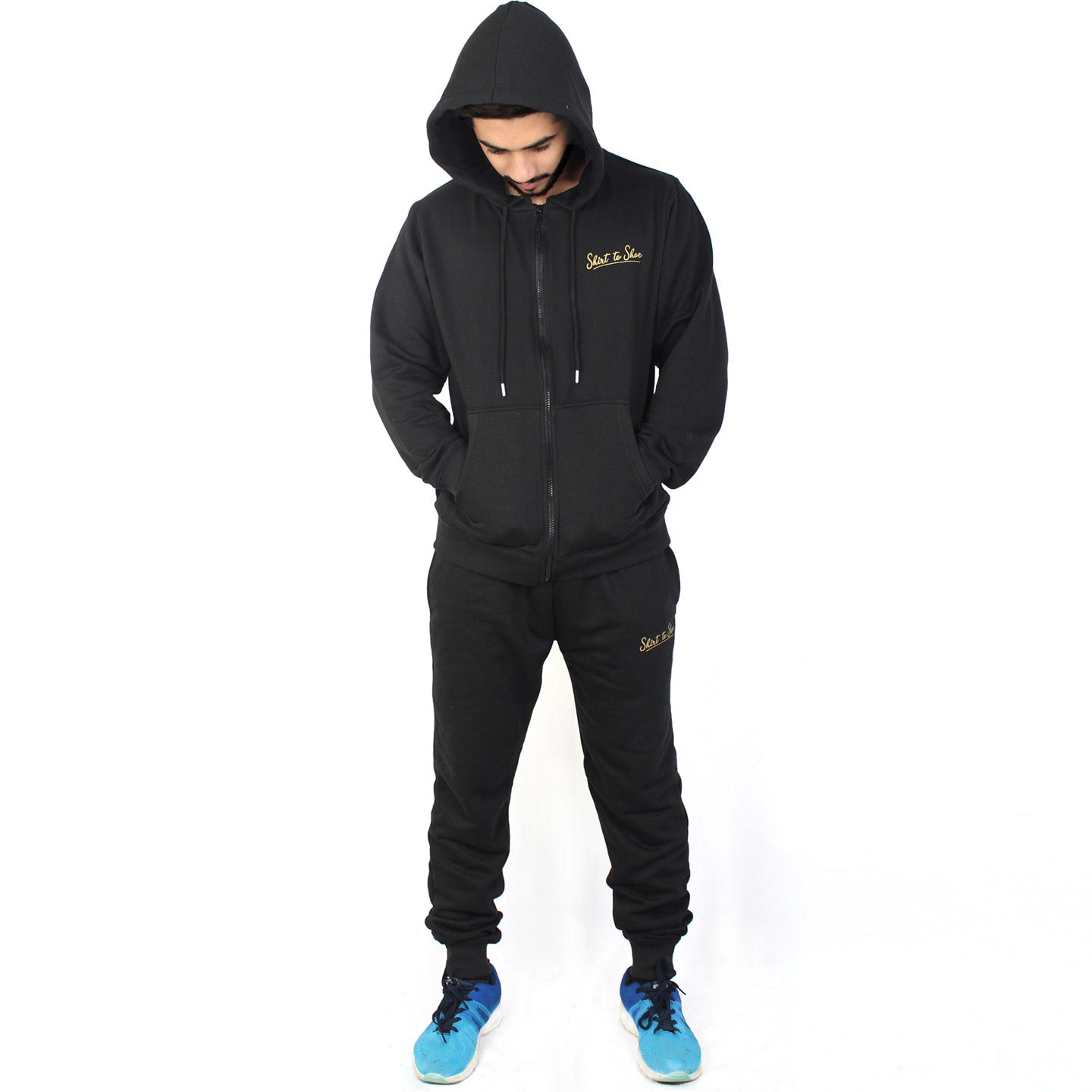 Men's Black Zipper Tracksuit - Code 4748