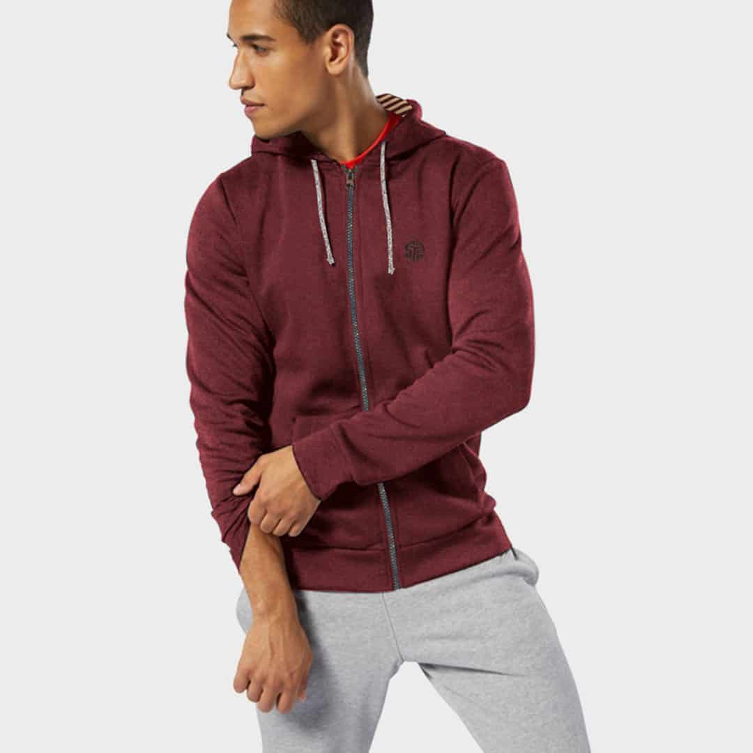 Maroon Zipper Hoodie - Code 069