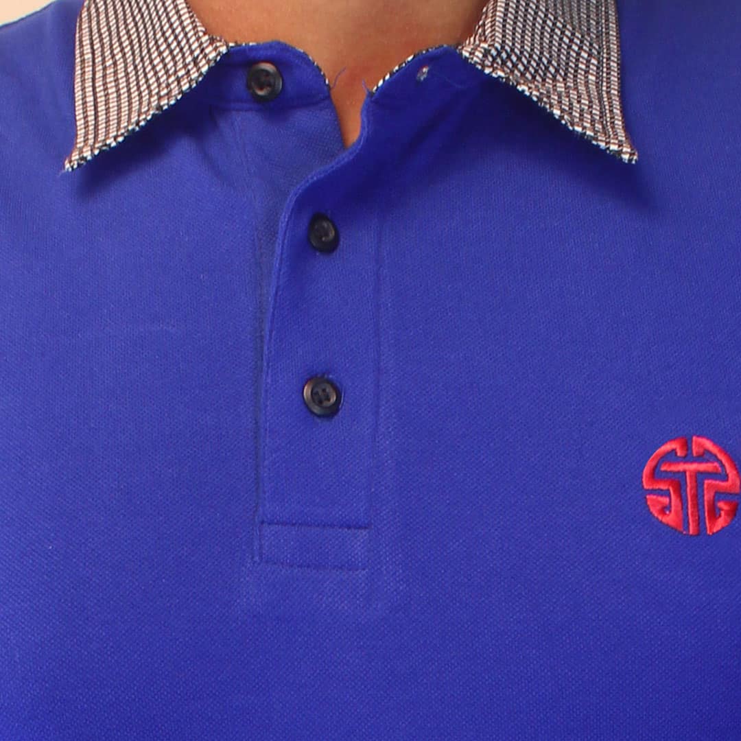 Royal Blue Shamrey Collar Polo Shirt - Code 055