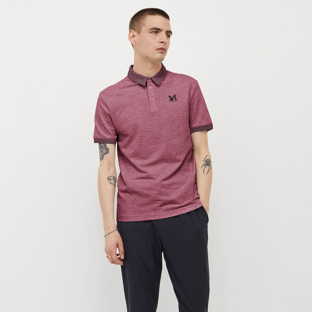 Men's Polo with dark collar