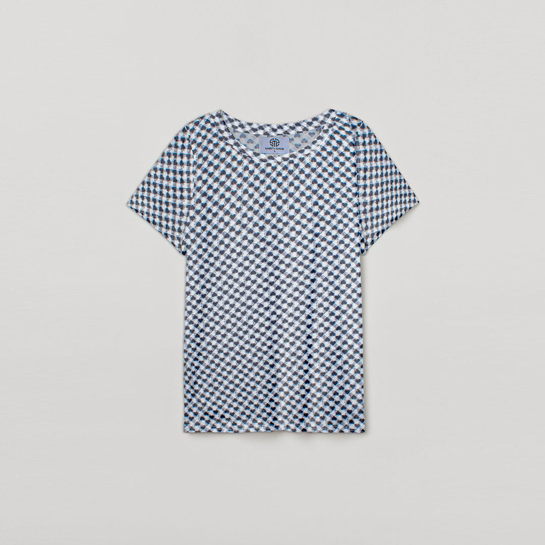 Women's Blue Heart Texture Tee