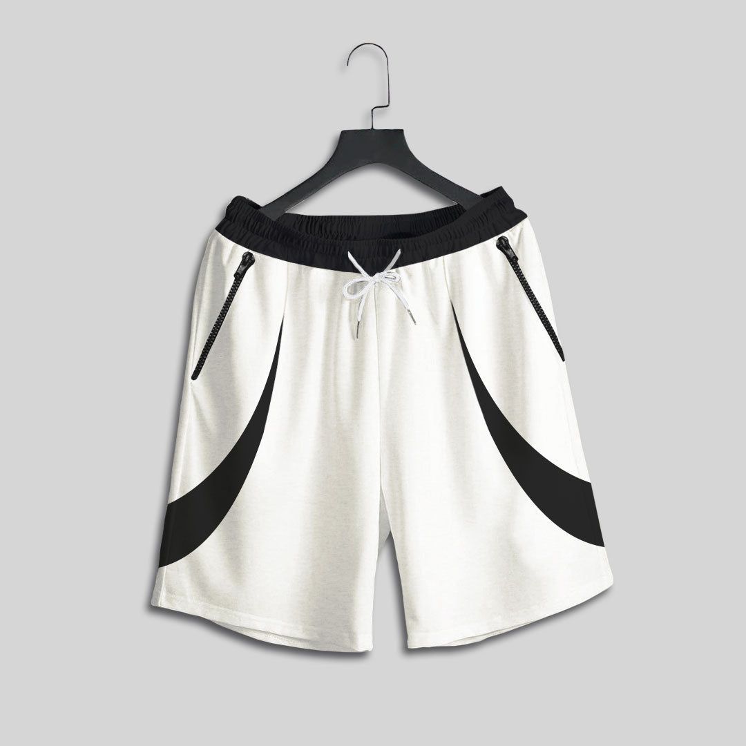 Men's white zipper short