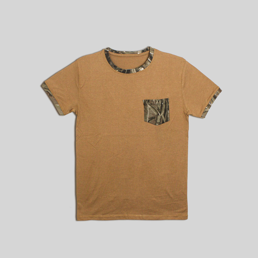 Men's brown camo pocket