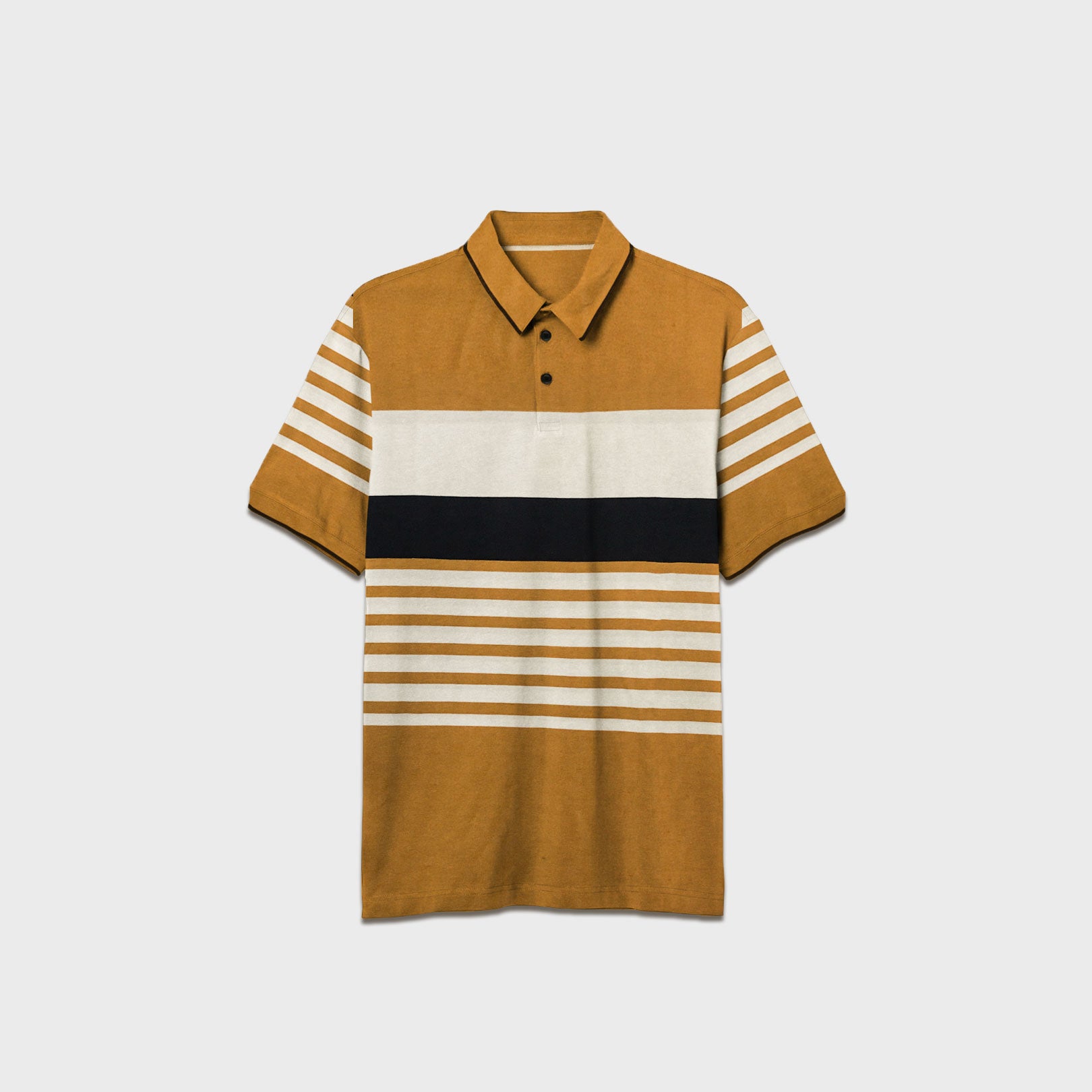 Men's Mustard blue & white lining polo shirt