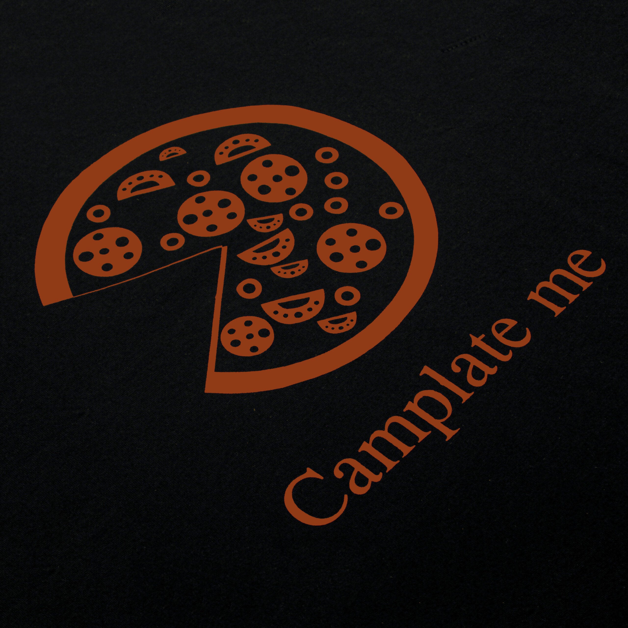 Men's Black T-Shirt Pizza Texture