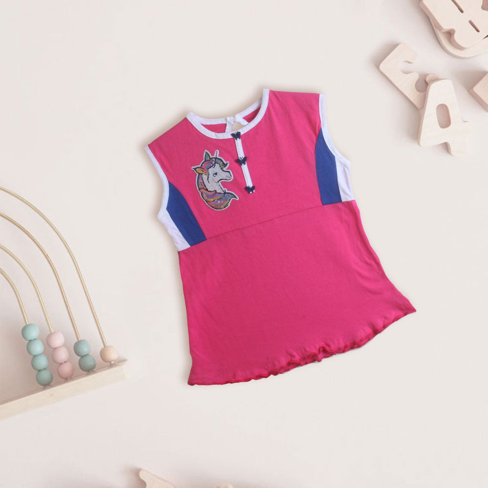 Kids Sleeveless Top with Unicorn Print