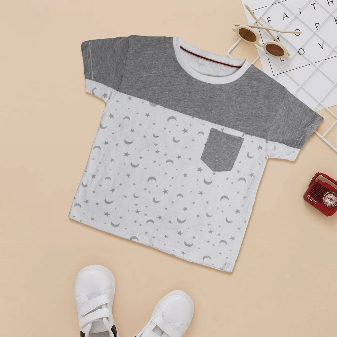 kids White & grey T-shirt & Trouser