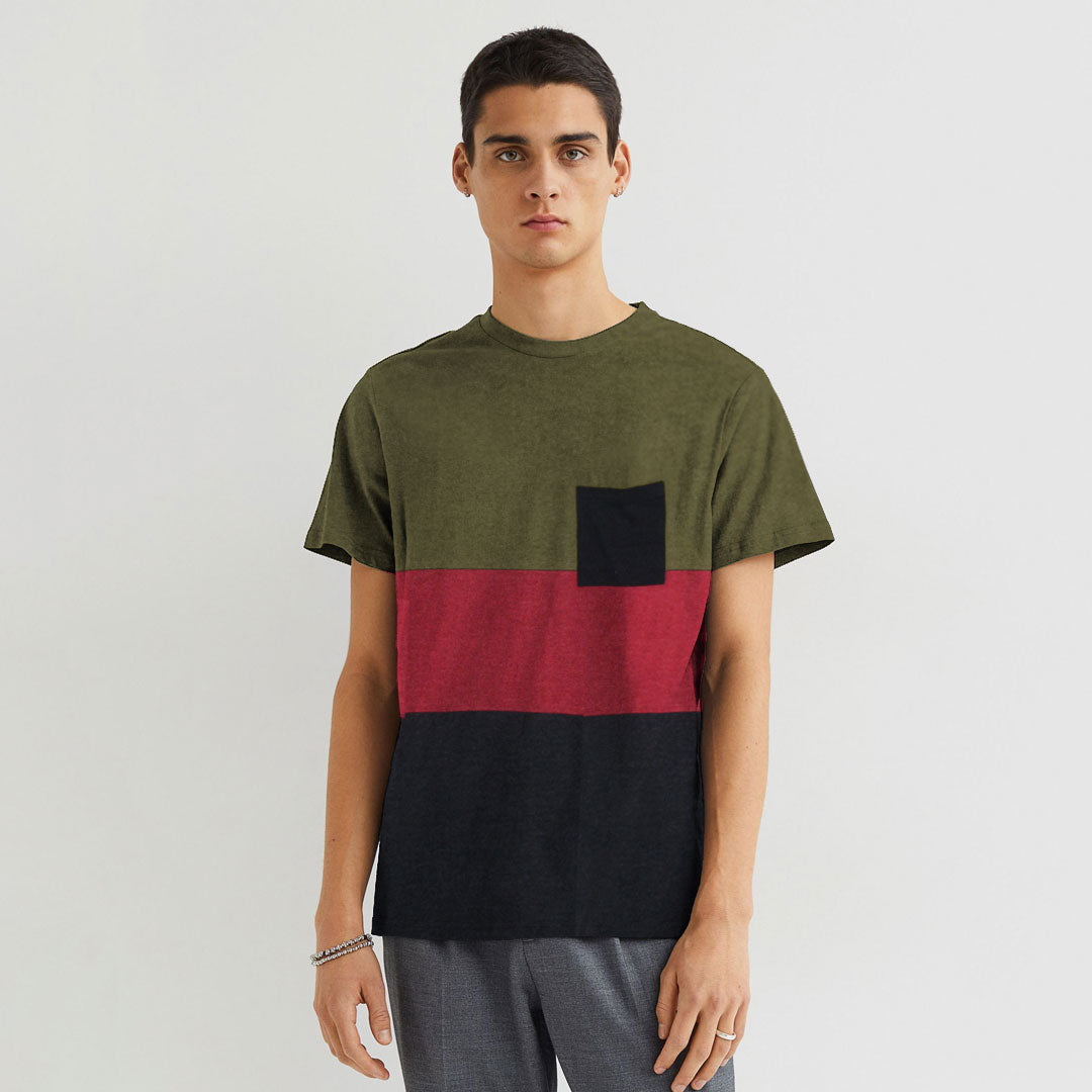 Green Red Black Men's Pocket T-Shirt