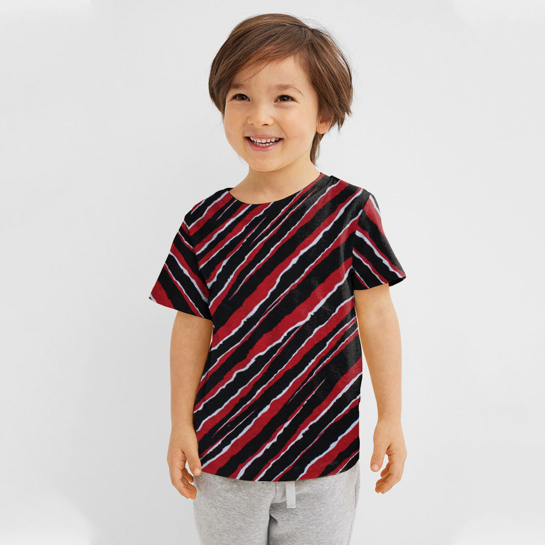 Red White Black Stripes Kids T-shirt